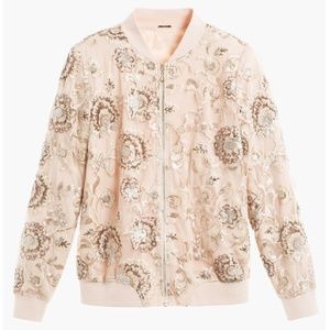 Black label SEQUINED BOMBER JACKET